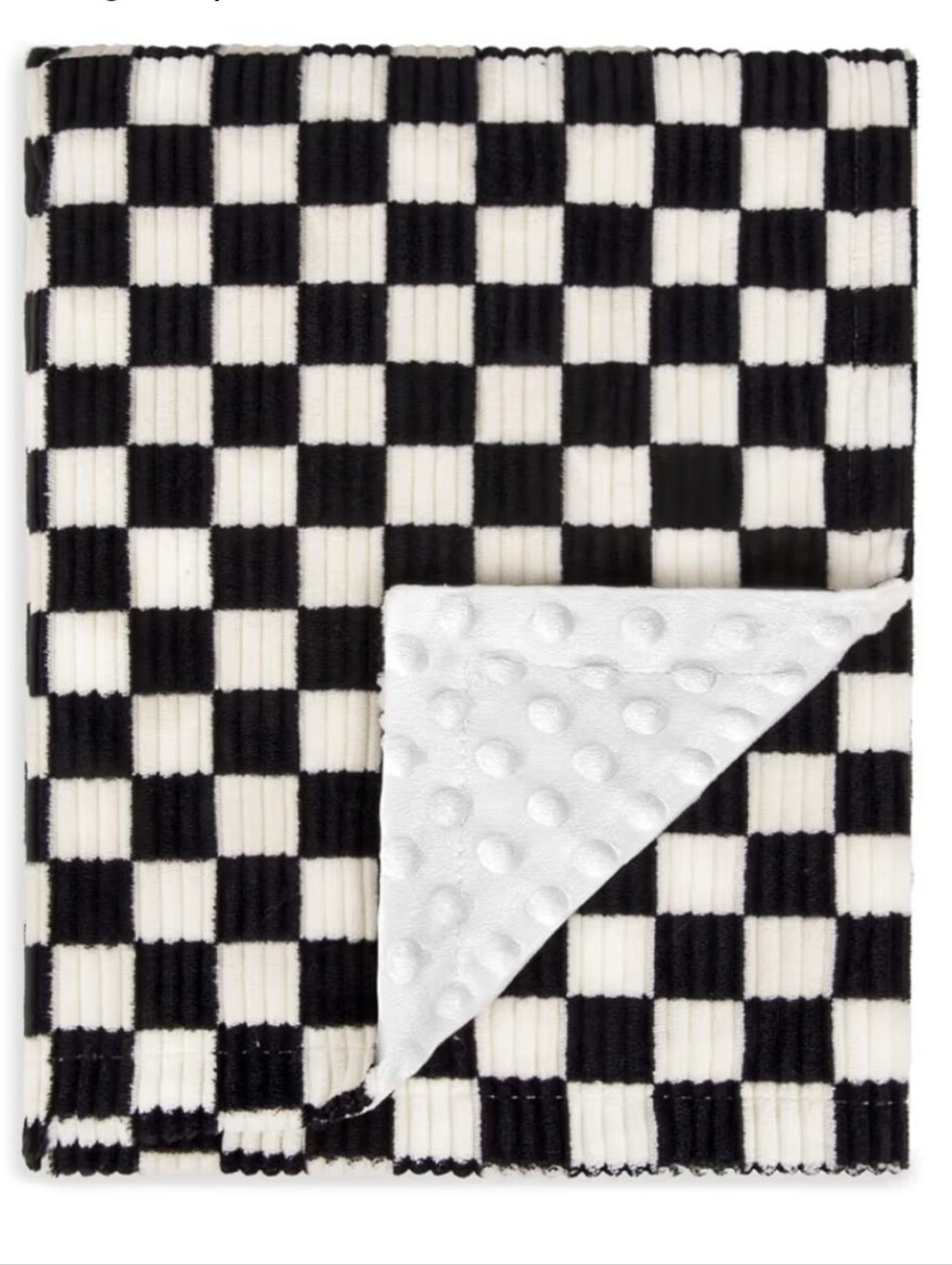 NWT, Checkerboard Black & White Plush Throw Blanket